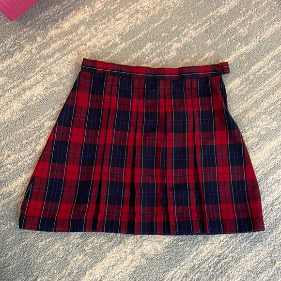 Jupe Skater Fille Lands' End Rouge à Carreaux Et Volants - Noël, Taille 6X